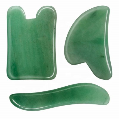 Hot Sell Wholesale Face Slimming Body Scraping Massage Tool Rose Quartz Natural Jade Stone Face Body Massage Gua Sha